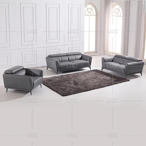 مبل اتاق نشیمن خاکستری کوچک آمریکایی